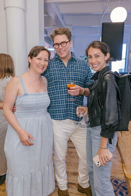 Suzy Meyer and Joe McGuier of JAM and Francesca Falzone of Pierre Yovanovitch Mobilier