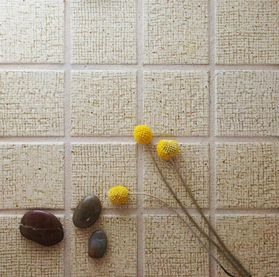 Orimono series glazed porcelain fabric texture field tile in Bone from the Zen+Clay collection, Heritage Tile