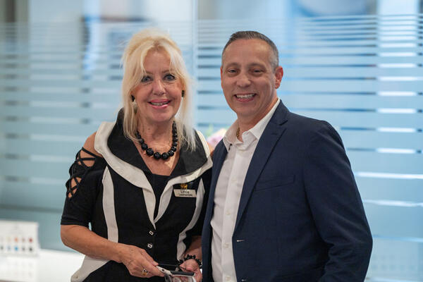 Linda Leatherdale, vice president of public relations and business development for Cambria in Canada, with Jose Veliz, senior manager of architect and designer sales for Benjamin Moore