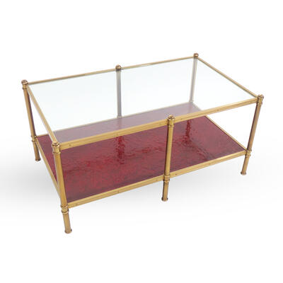 Cole Porter coffee table with glass and molten gypsum surfaces