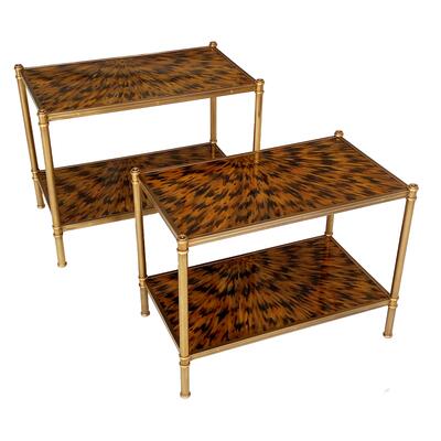 Cole Porter side table with faux tortoiseshell finish 