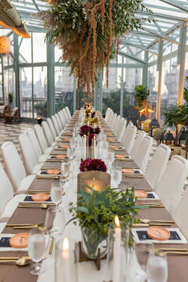 Dinner was served using Arhaus’s fall dining introductions