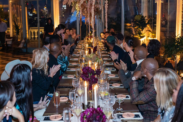 Twenty-eight guests gathered for an intimate dinner