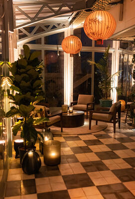 The intimate dinner was held at The Greenhouse at Nine Orchard