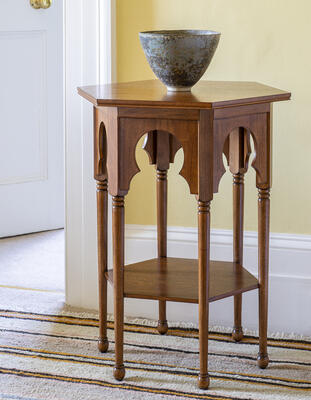 Inspired by Moorish design but with an arts and crafts aesthetic, the Ashfield table is an elegant and compact piece 