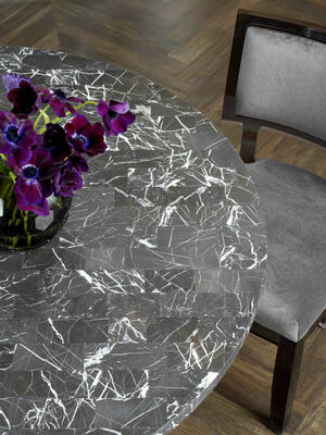 Introducing Nero marble and black acrylic in our Noor dining table and Winston dining chair