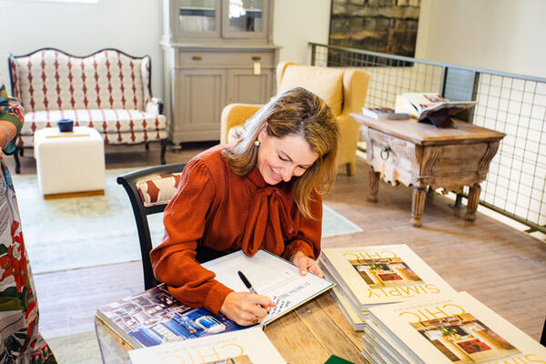 Steele Marcoux signs copies of Veranda’s new book, “Simply Chic”