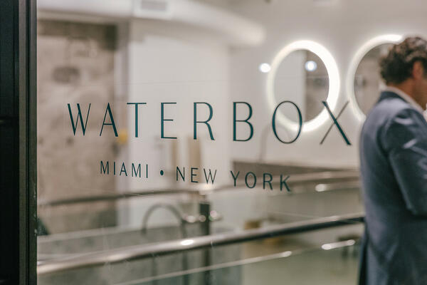 Waterbox signage on the exterior entrance