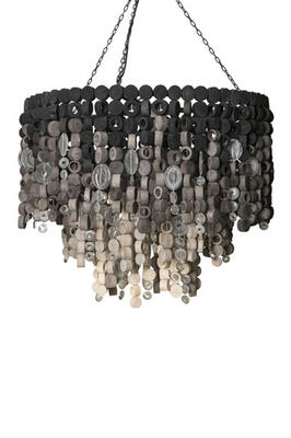 Disc round ombre with glass chandelier