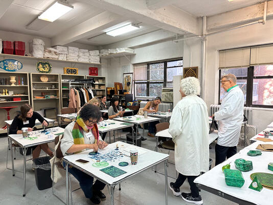 At the Isabel O’Neil Studio, BOH Insiders practice painting techniques at individual workstations