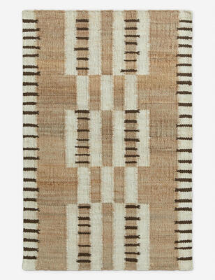 Mosaic hand-woven wool rug