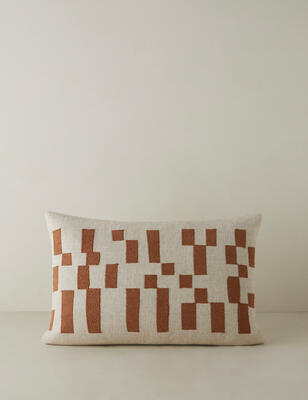 Mosaic linen lumbar pillow