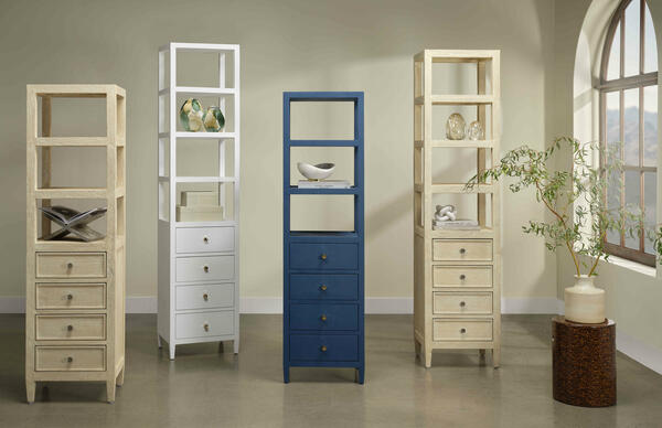 Explore the tall cabinet collection featuring Jarin (left) and Allesandro (right)