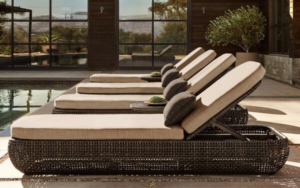 Gemini chaise in all-weather wicker