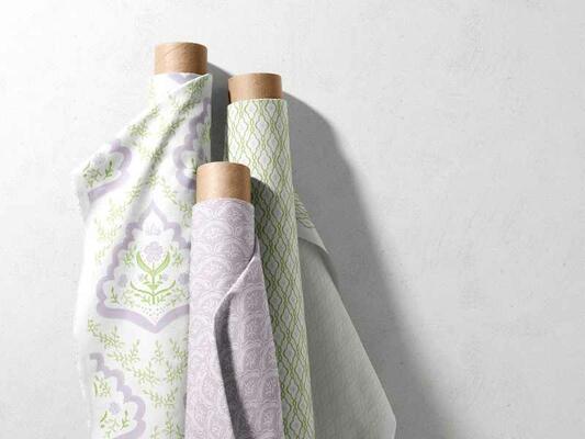 Kristen Leigh x Stout Textiles Morningside fabric collection in colors of Lilac and Spring