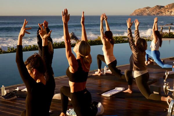 A sunrise yoga session with Lutron