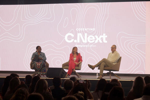 Carisha Swanson, director of editorial special projects at House Beautiful, moderated a discussion between designer Richard T. Anuszkiewicz and Pilar Martinez-Cosentino Alfonso, deputy chairman and executive vice president of the Cosentino Group