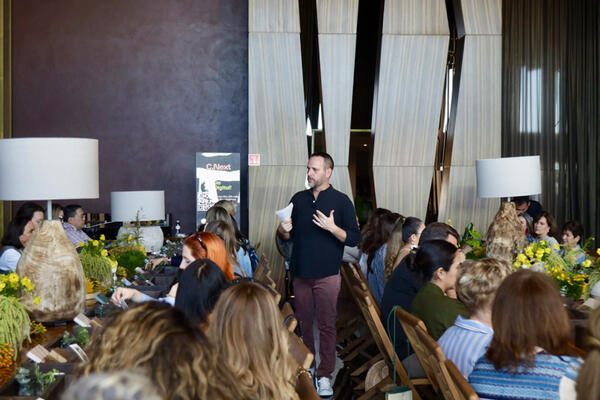 Adam Dunn, vice president of design at Four Hands, during a creative sensory experience breakout session