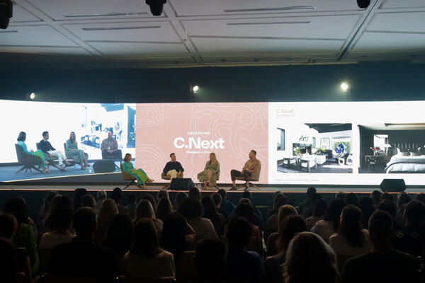 Miles Redd, Erika Kurtz and Ryan Gordon Jackson explored the glam and glitches, risks and rewards of working on custom designs during a panel with New Moon moderated by Steele Marcoux, editor in chief of Veranda