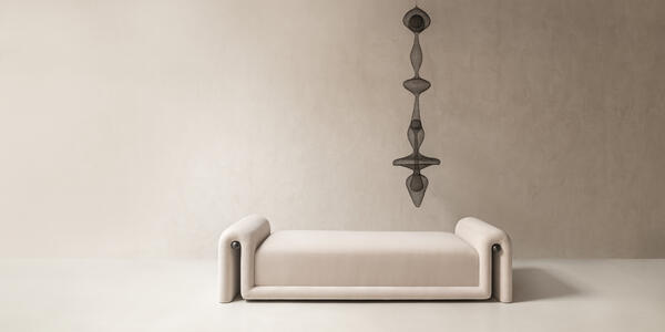 Palla daybed shown in Italian merino wool velvet and oil-rubbed bronze • Made-to-order • Custom options available