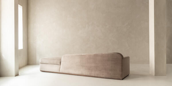Groma daybed shown in Holland & Sherry wool twill and suede walnut • Made-to-order • Custom options available
