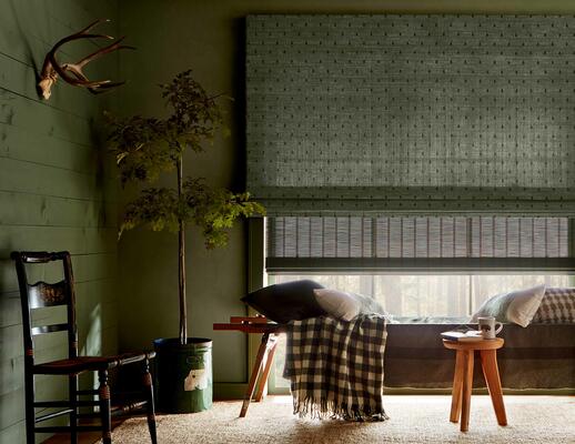 Designer Max Humphrey’s yearlong road trip exploring America’s national parks inspired the Trees woven-to-size grassweave series. An homage to nature, the tree motif is jacquard hand-loomed of ramie in a forestry pine-green palette that brings the outdoors in