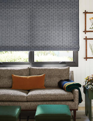 For Humphrey’s Cross woven-to-size grassweave windowcovering, the venerable symbol is reinterpreted in jacquard-loomed ramie. Formed of an intricate check pattern, the crosses float in a textural landscape delineated by horizontal lines, the tonal black-and-white palette producing a primitive, understated design