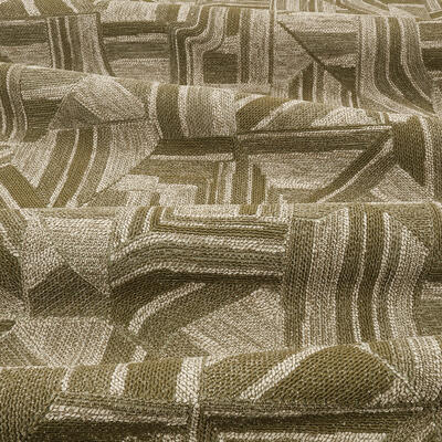 A linear journey, Modulo presents an embroidered maze of abstract shapes. A wrapped chenille yarn irregular in texture, color and appearance provides interesting movement to this charming, characterful embroidery
