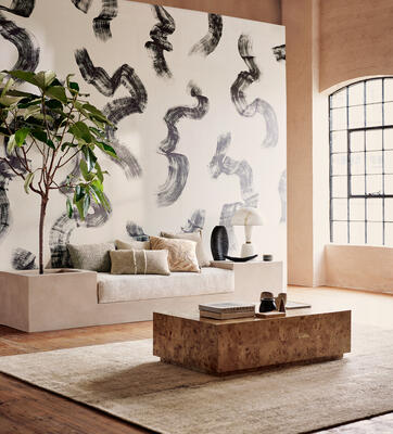 An immersive visual experience, the Tsauri mural, shown here in Avocet, is both captivating and exquisite. Majestic in nature and artistic in form, bold printed brushstrokes command attention in three-dimensional splendor, occurring dynamically across the wall in a grand spectacle, rising with tactile prominence from the fine, silk-like background