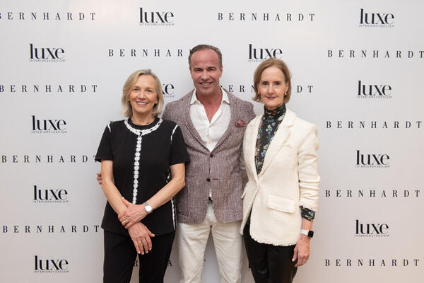 Luxe editor in chief Jill Cohen, Bernhardt CEO Alex Bernhardt Jr. and Luxe executive vice president and managing director Kate Kelly Smith