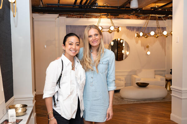 Lauren Liess with San Fransisco–based designer and Corbett Lighting partner Noz Nozawa