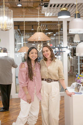 Zoë Feldman with San Fransisco– based interior designer and Corbett Lighting partner Noz Nozawa