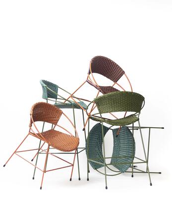 Woven outdoor dining chairs