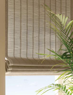 Colourweave: An interior design classic, shades crafted from sustainable bamboo gently filter the sunlight with low-key natural beauty. Available in Classic single-warp and Modern double-warp designs in Natural and three new hues, or can be custom-painted to match whatever your client desires 