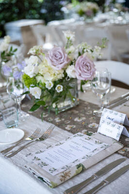Lush florals and lavish decor were inspired by the Anna French Bristol collection