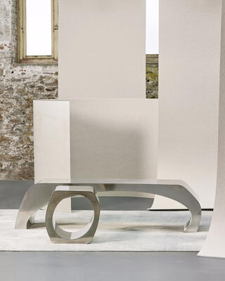 Skye bench and stool in stainless steel