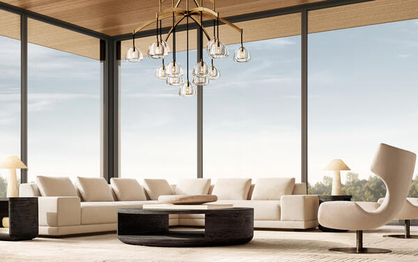 Bora collection in Black Oak shown with the Cortona sectional