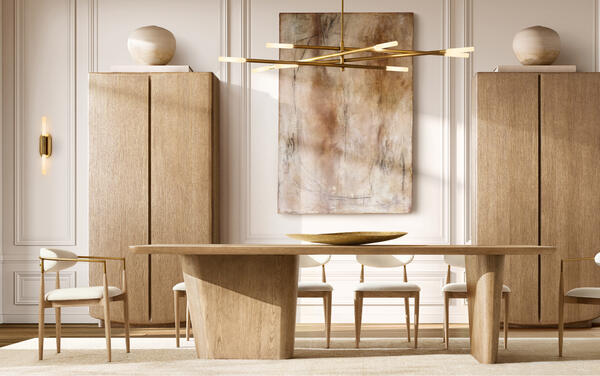 Dalia dining collection in Greige Oak