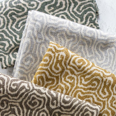 A meandering scroll in the style of classic “vermicelli” designs, Pisces is the perfect geometric pattern. Part modern, part classic, it’s woven on a textured warp with a soft chenille plain weave, lending it a needlepoint quality and a tailored structure that’s suitable for multiple applications and pairings. Available in five on-trend colorways: Balsam, Brass, Brindle, Driftwood and Horizon 					