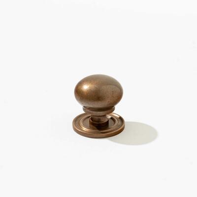 Pembroke 1-inch knob with backplate in Burnished Bronze finish