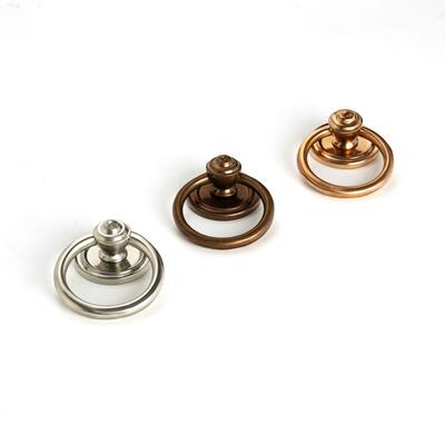 Pembroke 2-inch ring pulls with backplate, shown in all three finishes