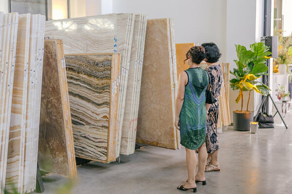 Attendees admired BAS Stone’s vast collection of slabs