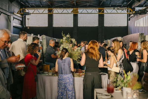 Attendees enjoyed gourmet bites at the opening of BAS Stone’s Long Island City showroom and stone yard