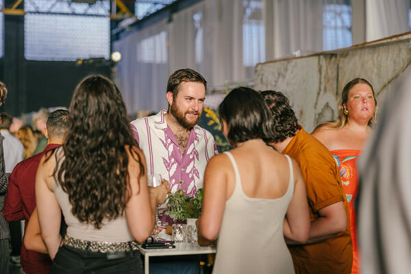 Attendees enjoyed gourmet bites at the opening of BAS Stone’s Long Island City showroom and stone yard