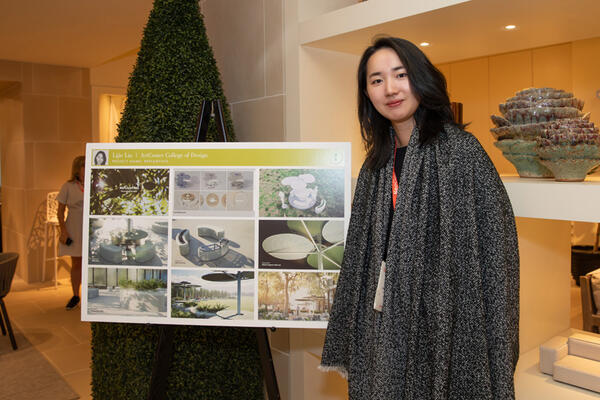 Finalist Lijie Liu of ArtCenter College of Design with her “Replanting” presentation