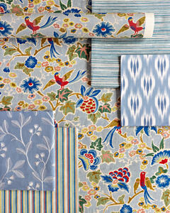 Posy in Blue/Multi with Iris embroidery in Blue and other Lee Jofa favorites

