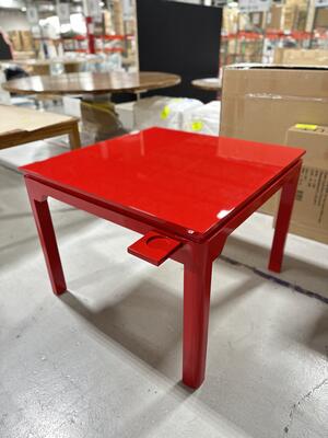 Custom game table in red lacquer