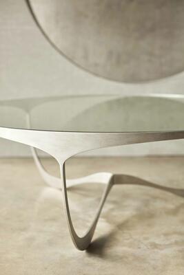 Memphis coffee table, round, in silver