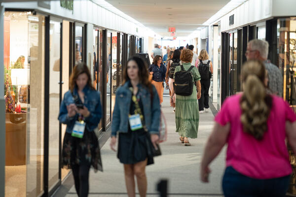 The hallways of AmericasMart were full of designers and retailers