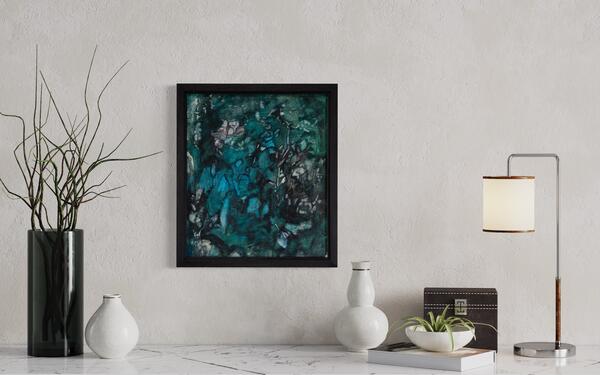 Untitled “Turquoise” • 16"w x 18.25"h x 2.5"d